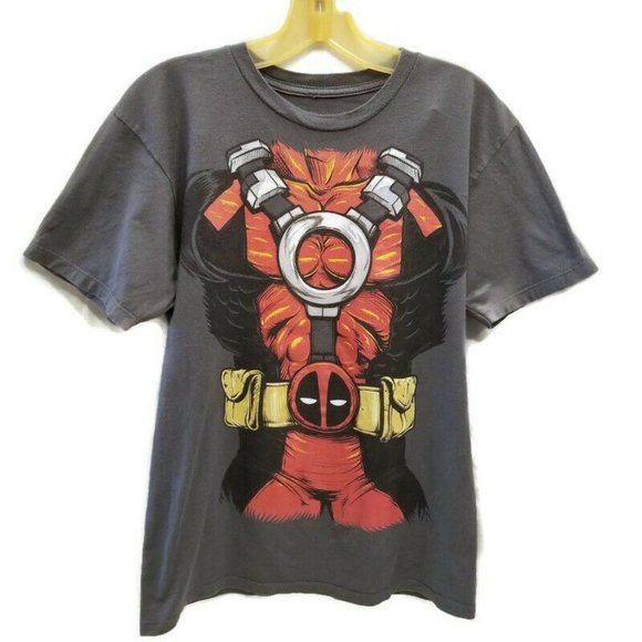 Marvel Deadpool Body Suit Costume T Shirt Gray M - Picture 1 of 6